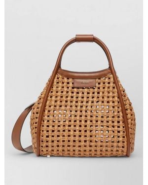 Max Mara Marine Tote Woven Natural Fibre Bag - Brown