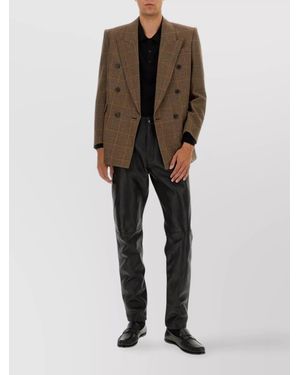 Saint Laurent Cashmere Wool Double-Breasted Blazer - Multicolour