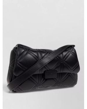 Emporio Armani Medium Quilted Crossbody Bag Shoulder Strap - Black