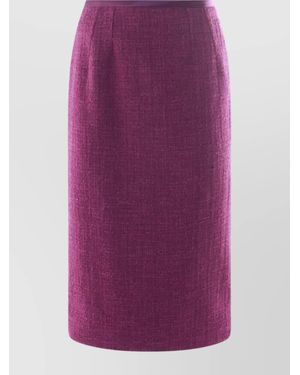 Dolce & Gabbana Midi Skirt With Back Slit And High Waist - Purple