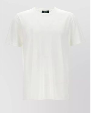 Zanone Fine Cotton Crew Neck Short Sleeve Top - White