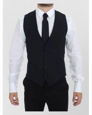 Dolce & Gabbana Formal Wool Tailored Vest Gilet - Blue