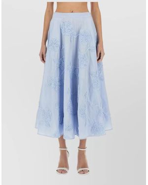 ROTATE BIRGER CHRISTENSEN Floral High Waist Strapless Maxi Dress - Blue