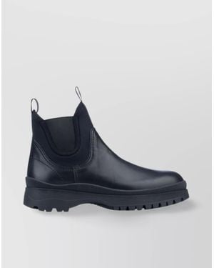 Prada Leather Chelsea Boots - Blue