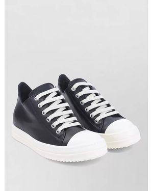 Rick Owens Leather Low-Top Trainers - Blue