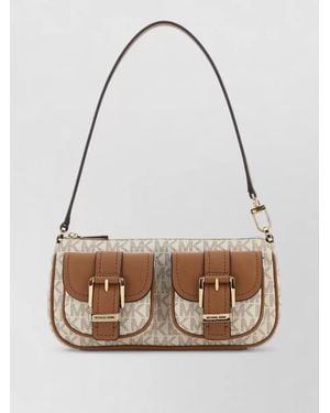 Michael Kors Zoe Shoulder Bag Featuring Buckle Detailing - Gray