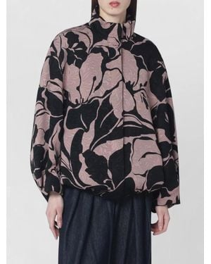 Dries Van Noten Floral Jacquard Single Breasted Coat - Grey