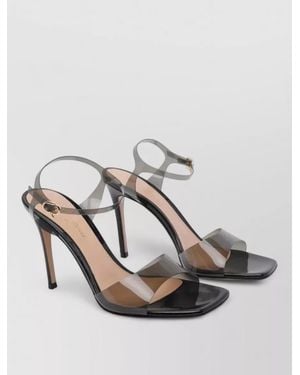 Gianvito Rossi Plexi Sandals Open Square Toe Design - Metallic