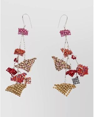 Isabel Marant Metal Earrings Dangling Geometric Shapes - Pink