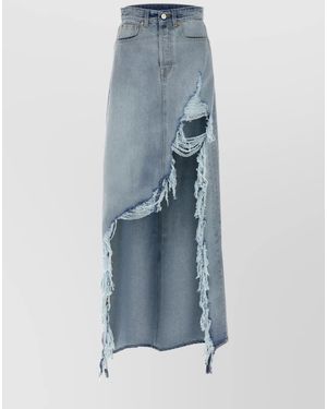 Vetements Denim Destroyed Maxi Skirt - Blue