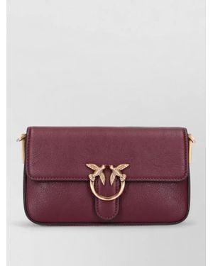 Pinko Chain Strap Clutch Bag Front Flap - Purple
