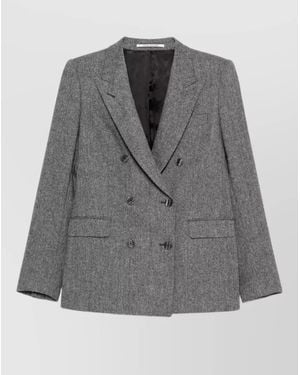 Tagliatore Wool Double-Breasted Suit Jacket - Gray