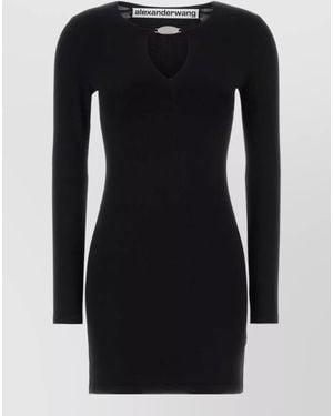 Alexander Wang Stretch Viscose Blend Mini Dress Fitted - Black