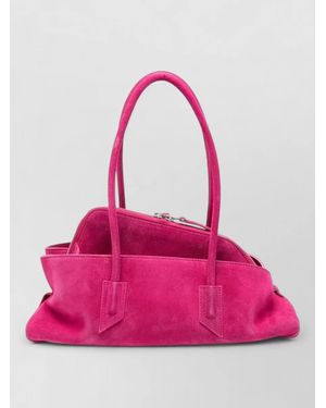 The Attico La Passeggiata Small Suede Tote Bag - Pink