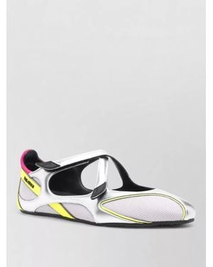 The Attico Mesh Cutout Ballerina Shoes - Metallic