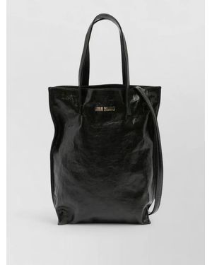 Uma Wang Medium Rectangular Tote Bag Shoulder Strap - Black