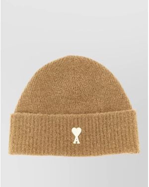 Ami Paris Alpaca Wool Beanie - Natural