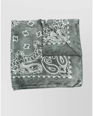 Golden Goose Silk Paisley-Print Scarf - Grey