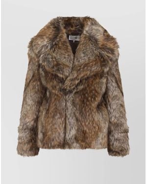 MM6 by Maison Margiela Acrylic Jacket Synthetic Fur - Brown