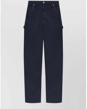 Moncler Sport Trousers Belt Loops Button Side Pockets - Blue