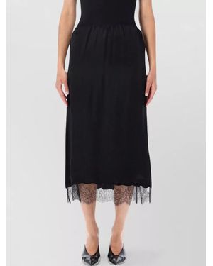 Anine Bing Shelby Midi Dress Sleeveless Lace Trim - Black