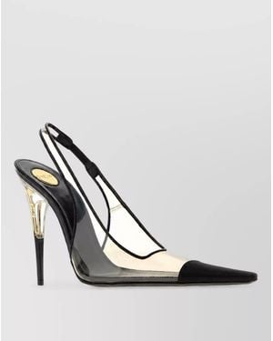 Saint Laurent Transparent Pvc Mules - Metallic