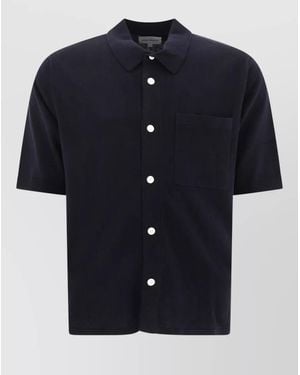 Norse Projects Linen Polo Shirt - Blue