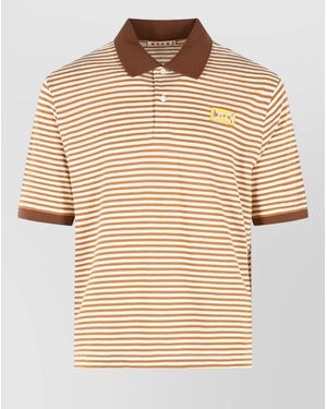 Marni Linen-Blend Polo Shirt - Natural