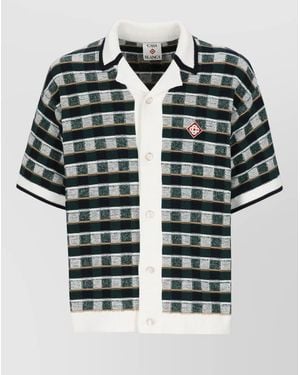 CASABLANCA Checked Cotton Short-Sleeve Cardigan - Multicolour