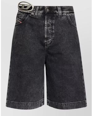 DIESEL Denim Knee-Length Shorts - Black