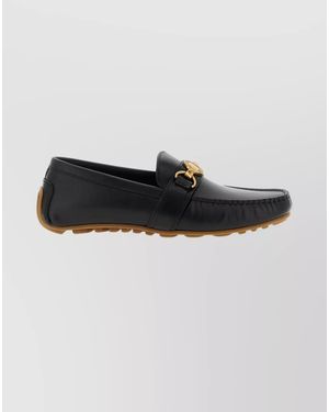 Moschino Leather Penny Loafers - Black