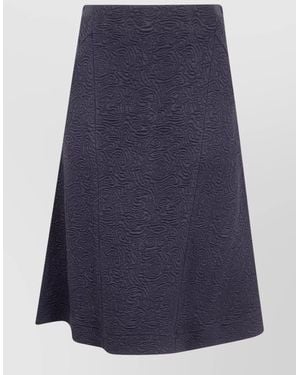Dries Van Noten Husosy Long A Line Textured Skirt - Blue
