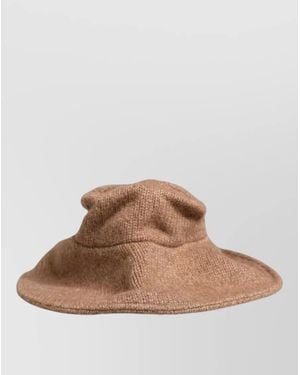 Dolce & Gabbana Llama Wool Knitted Sun Hat - Brown