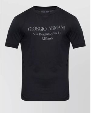 Giorgio Armani Logo Crew Neck Regular Fit T Shirt - Black
