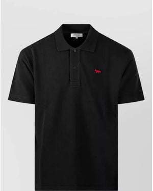 Maison Kitsuné Cotton Polo Shirt - Black