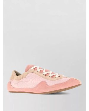 Cecilie Bahnsen Suede Leather Lace-Up Trainers - Pink