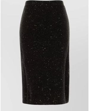 Bottega Veneta Wool Pencil Skirt - Black
