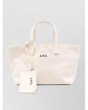 A.P.C. Drummer Canvas Tote Bag Small Handles - Natural