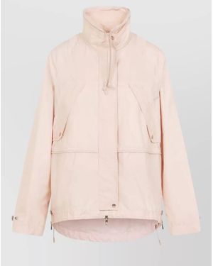 Moncler Reghena Short Parka High Collar Pockets - Pink