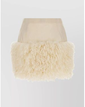 Moncler Teddy Insert High-Waisted Skirt - Natural