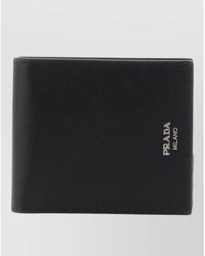 Prada Leather Bifold Wallet - Black