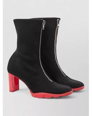 McQueen Leather Neoprene Ankle Boots - Black