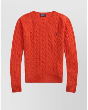 Polo Ralph Lauren Cable Knit Pullover With Ribbed Finish - Red