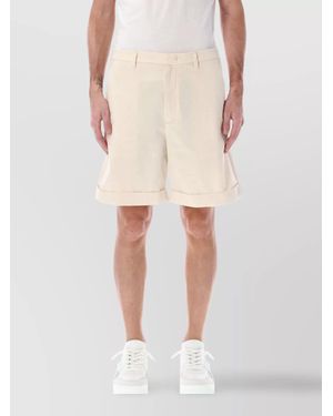 Valentino Garavani Cotton Tailored Bermuda Shorts - Natural