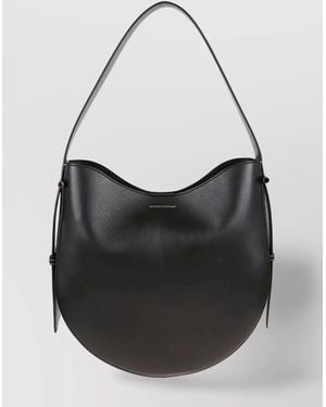 Victoria Beckham Curved Smooth Shoulder Strap Side Buckle Bag - Black