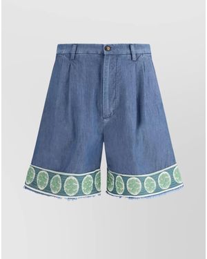 Valentino Garavani Denim Tailored Bermuda Shorts - Blue
