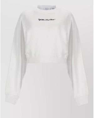 Off-White c/o Virgil Abloh Cropped Logo-Print Sweatshirt - White