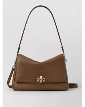 Tory Burch Charlie Rectangular Shoulder Bag Adjustable Strap - Brown