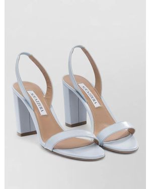 Aquazzura Block Heel Open Toe Smooth Finish Sandals - Multicolor