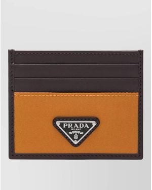 Prada Contrast Design Bifold Wallet And Cardholder - Black